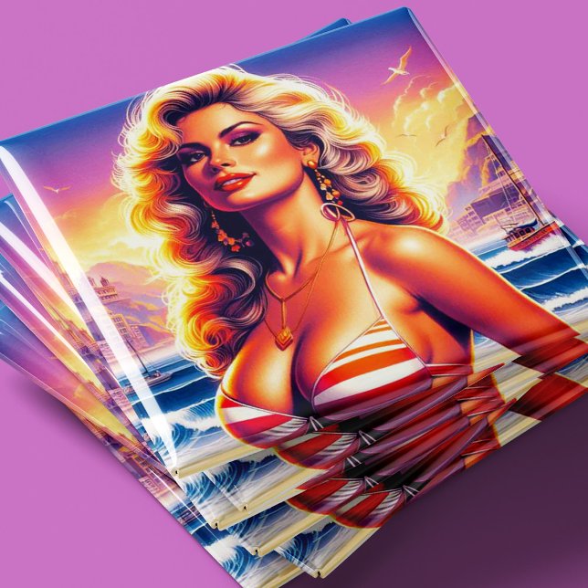 80s Hot Beach Pin-up Magnet (Creator Uploaded)