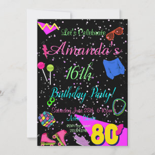 80's Invitation, Back to the 80's, Any Age, Invitation