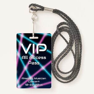 80s Laser VIP All Access Custom Concert Badge ID Badge
