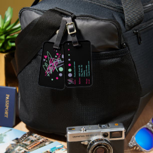 80s luggage tag eighties vintage splash medley art
