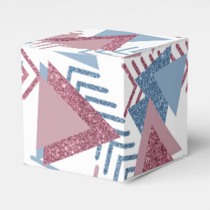 80s Lunar Abstract   Dusty Mauve Pink and Blue Favour Box