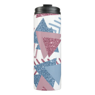 80s Lunar Abstract   Dusty Mauve Pink and Blue Thermal Tumbler