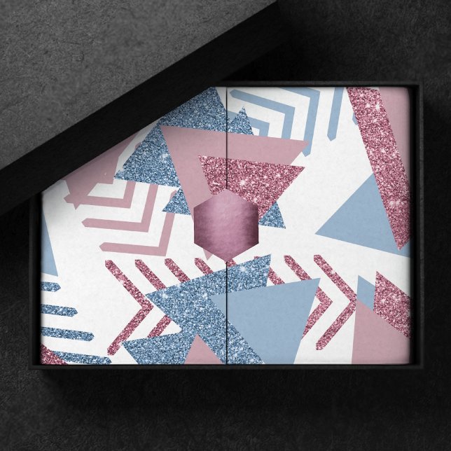 80s Lunar Abstract | Dusty Mauve Pink and Blue Tissue Paper (Creator Uploaded)