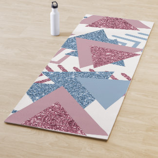 80s Lunar Abstract | Dusty Mauve Pink and Blue Yoga Mat