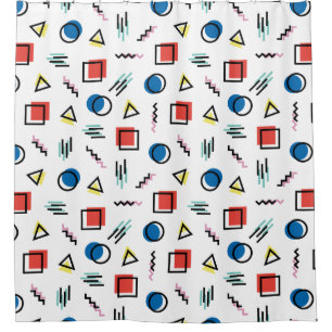 80's Memphis Abstract Style Shower Curtain