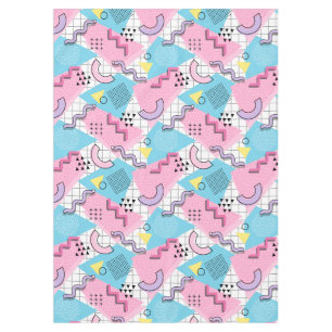 80's Memphis Active Pink Light Blue Tablecloth