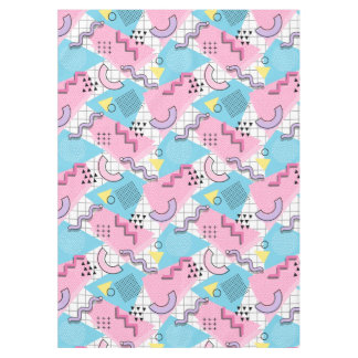 80's Memphis Active Pink Light Blue Tablecloth