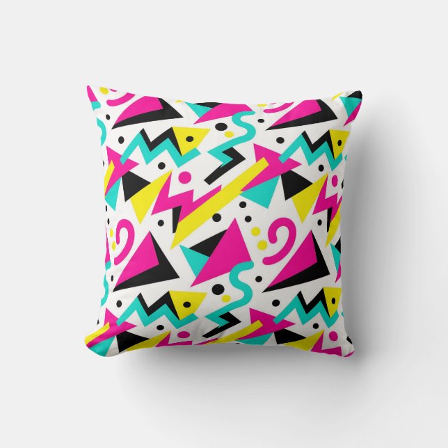 80s Memphis Geometric Pattern Cushion (Front)