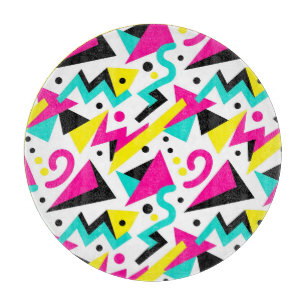 80s Memphis Geometric Pattern Cutting Board