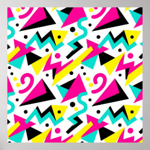 80s Memphis Geometric Pattern Poster