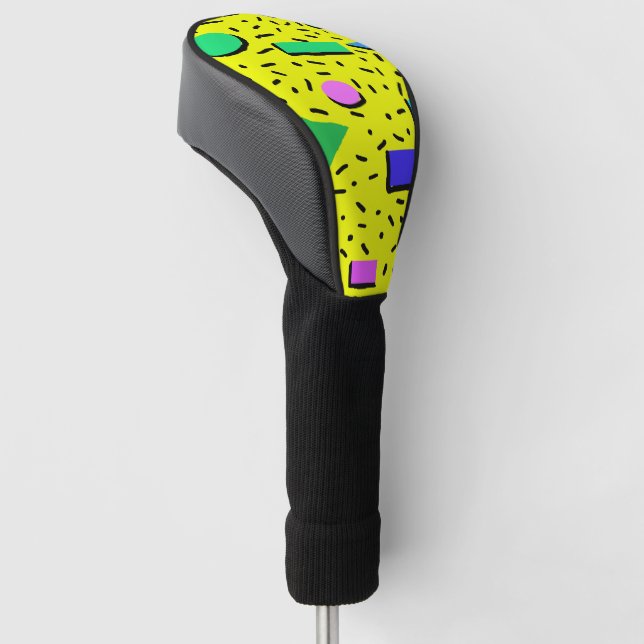80s Memphis Style Abstract Retro Seamless Golf Head Cover (Angled)