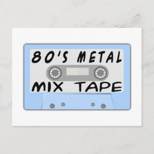 80s Metal Mix Tape Cassette Postcard
