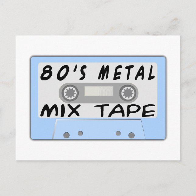 80s Metal Mix Tape Cassette Postcard (Front)