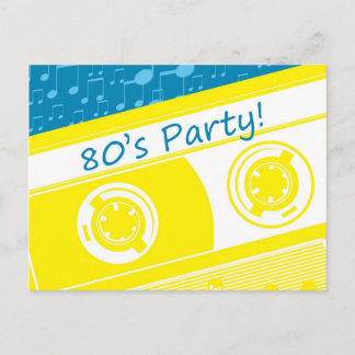 80's Mix Tape Party Invitation Postcard