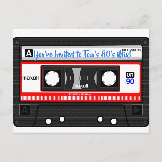 80's Mix Tape Personalised Postcard (Front)