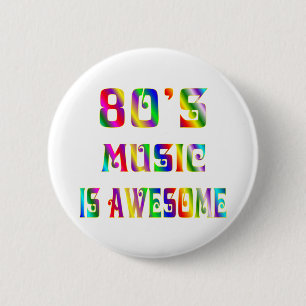 80s Music 6 Cm Round Badge