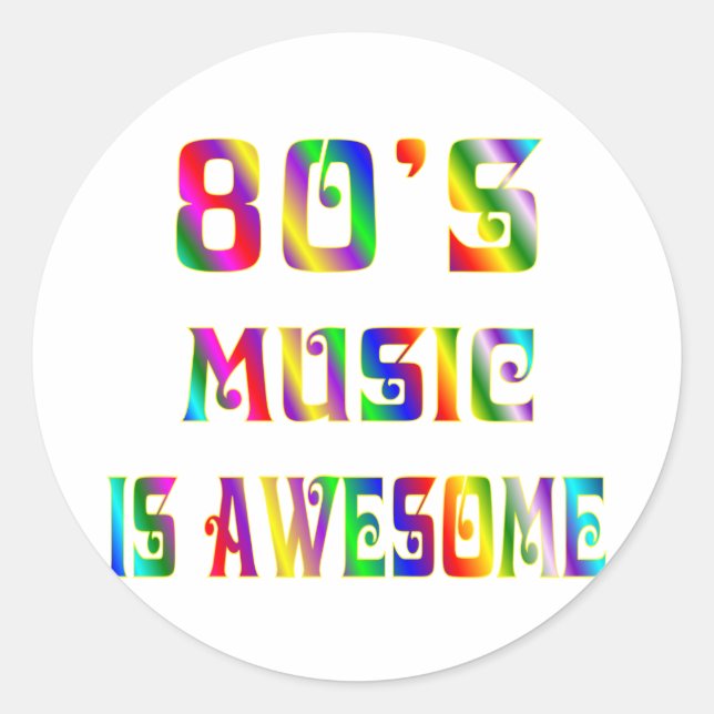 80s Music Classic Round Sticker (Front)