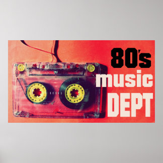 80s music department vintage retro cassette poster