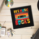 80s Music Rocks - Vintage Retro Distressed Faux Canvas Print<br><div class="desc">80s Music Shirt. Nice Tee with Retro Colours and slightly distressed vintage design. T-Shirt says 80's Music Rocks. Fun for anyone that is a big fan of bands and music from 1980's.</div>