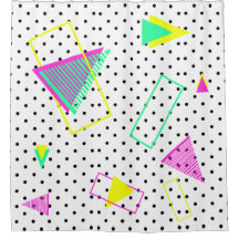 80s Neon Graphic Geometric Retro Polka Pattern