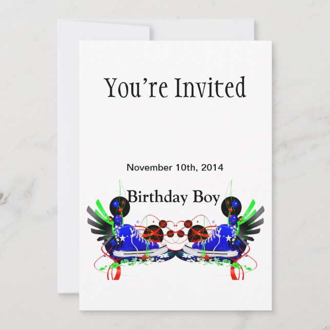 80's Neon Sneakers It's My Birthday Date Invitation (Front)
