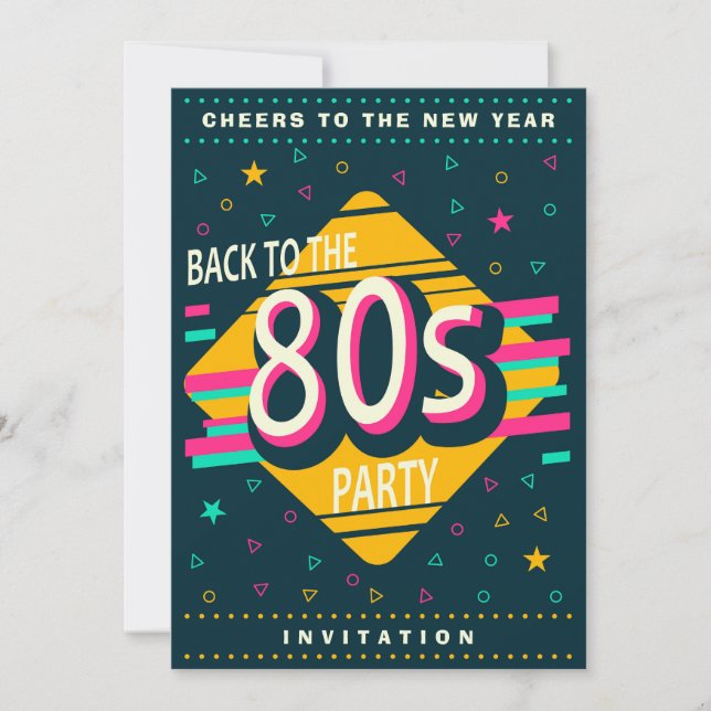 80s New Year's Eve Party Invitation (Front)