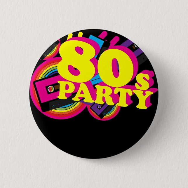 80s Party 6 Cm Round Badge (Front)