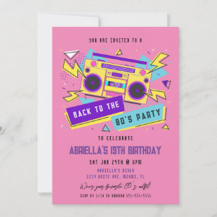 80's Party    80's Birthday Invitation
