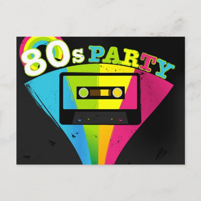 80s Party Background Postcard (Front)