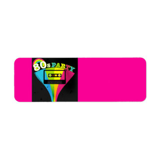 80s Party Background Return Address Label