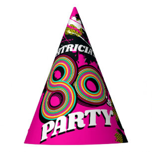 80's party birthday personalised name hat