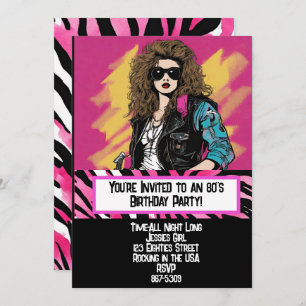80's Party card  Invitation