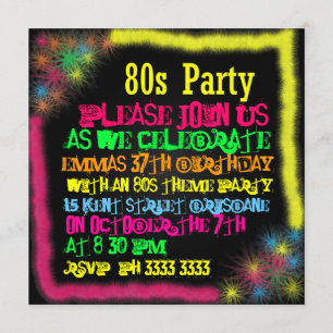 80s Party Invitations