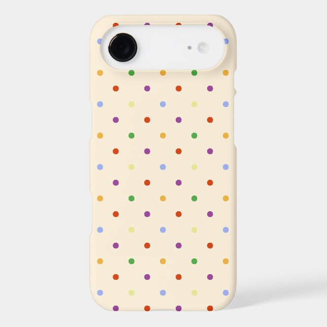 80s petite rainbow multi-colour polka dots pattern Case-Mate iPhone case (Back)