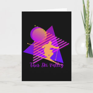 80s Pink And Purple Taos Ski Valley New Mexico Ski Card