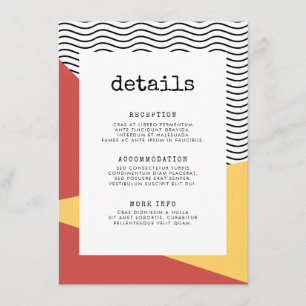 80s Pop art Memphis style guest information Enclosure Card