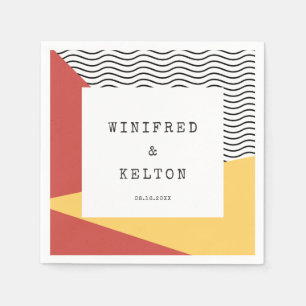 80s Pop art Memphis style wedding Napkin