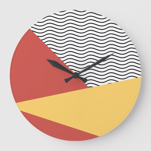 80s Pop art pattern Large Clock (Front)
