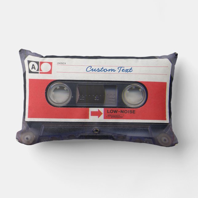 80s Pop Culture Personalised Cassette Tape Lumbar Cushion (Front)