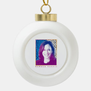 80s Poster - Kamala Harris Ceramic Ball Christmas Ornament