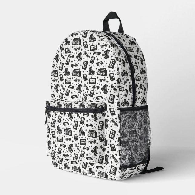 80's printed backpack (Back Corner Right)