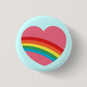 80s Rainbow Heart Button