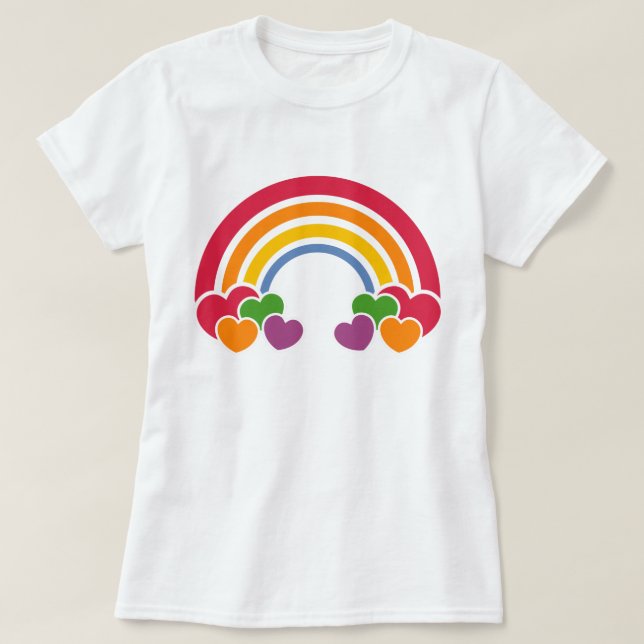 80's Rainbow 'n Hearts T-Shirt (Design Front)