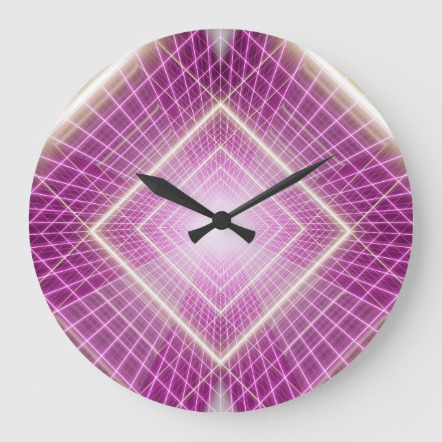 80s Retro: 3D Sci-Fi Background. Large Clock (Front)