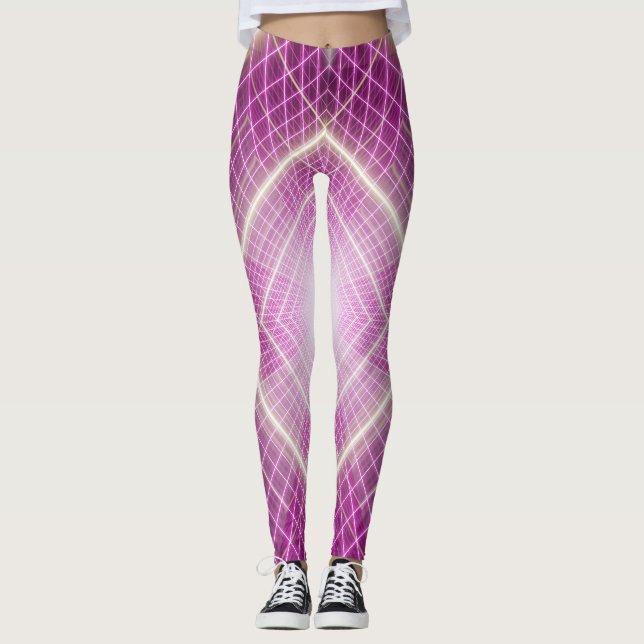 80s Retro: 3D Sci-Fi Background. Leggings (Front)