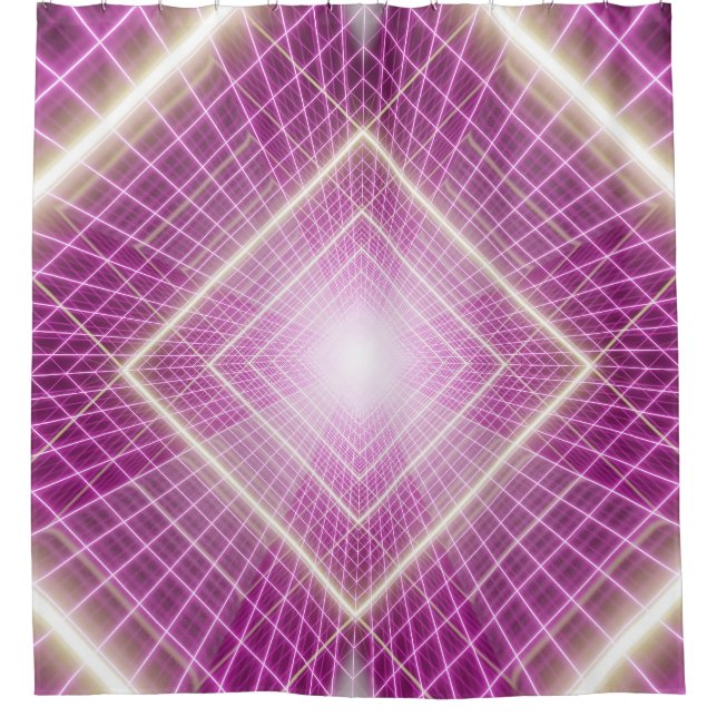 80s Retro: 3D Sci-Fi Background. Shower Curtain (Front)