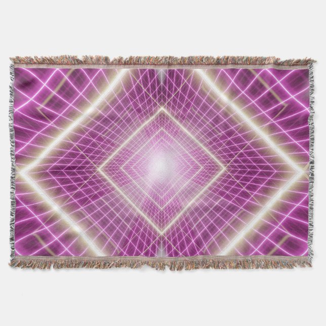 80s Retro: 3D Sci-Fi Background. Throw Blanket (Front)