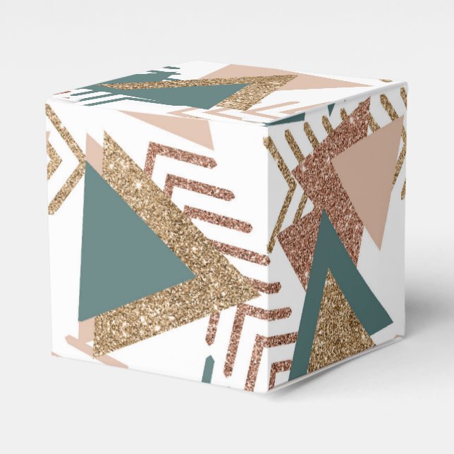 80s Retro Abstract | 70s Green and Gold Palette Favour Box (Front Side)