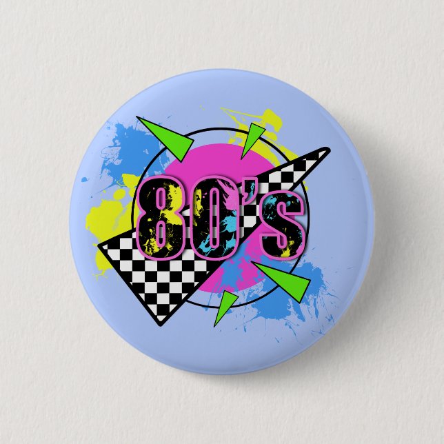 80's Retro Abstract Design 6 Cm Round Badge (Front)