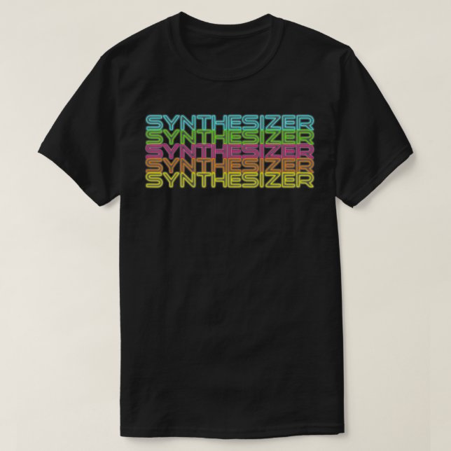 80s Retro Analogue Synth Synthwave Modular Synthes T-Shirt (Design Front)
